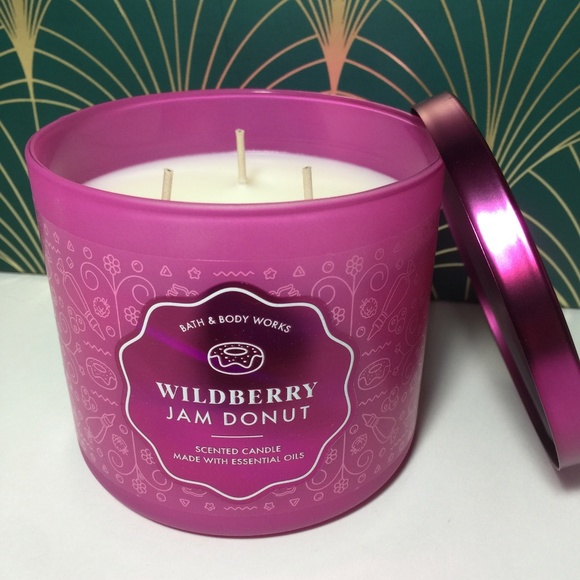 Reserved - 2 WILDBERRY JAM DONUT 3 Wick Candles - Picture 2 of 3